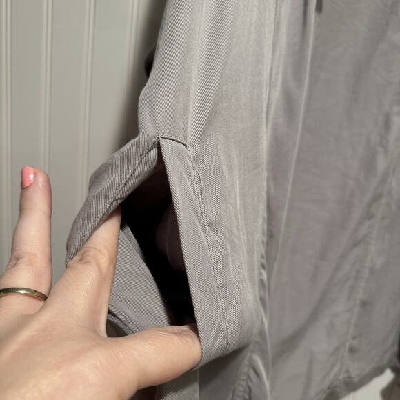 Lulus Lucky Break Light Gray Oversized Jacket Spring Summer Size Medium - Picture 4 of 7